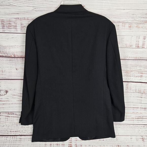 Oscar de la Renta Blazer Mens 40R Black Wool Athletic Fit Sport Coat Classic Lux - Picture 2 of 11
